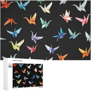 Leisure Toy for Family Friends 1000 PCS Colorful Paper Crane Puzzles for Adults Wooden morally appointment steady Jigsaw Puzzle Funny 