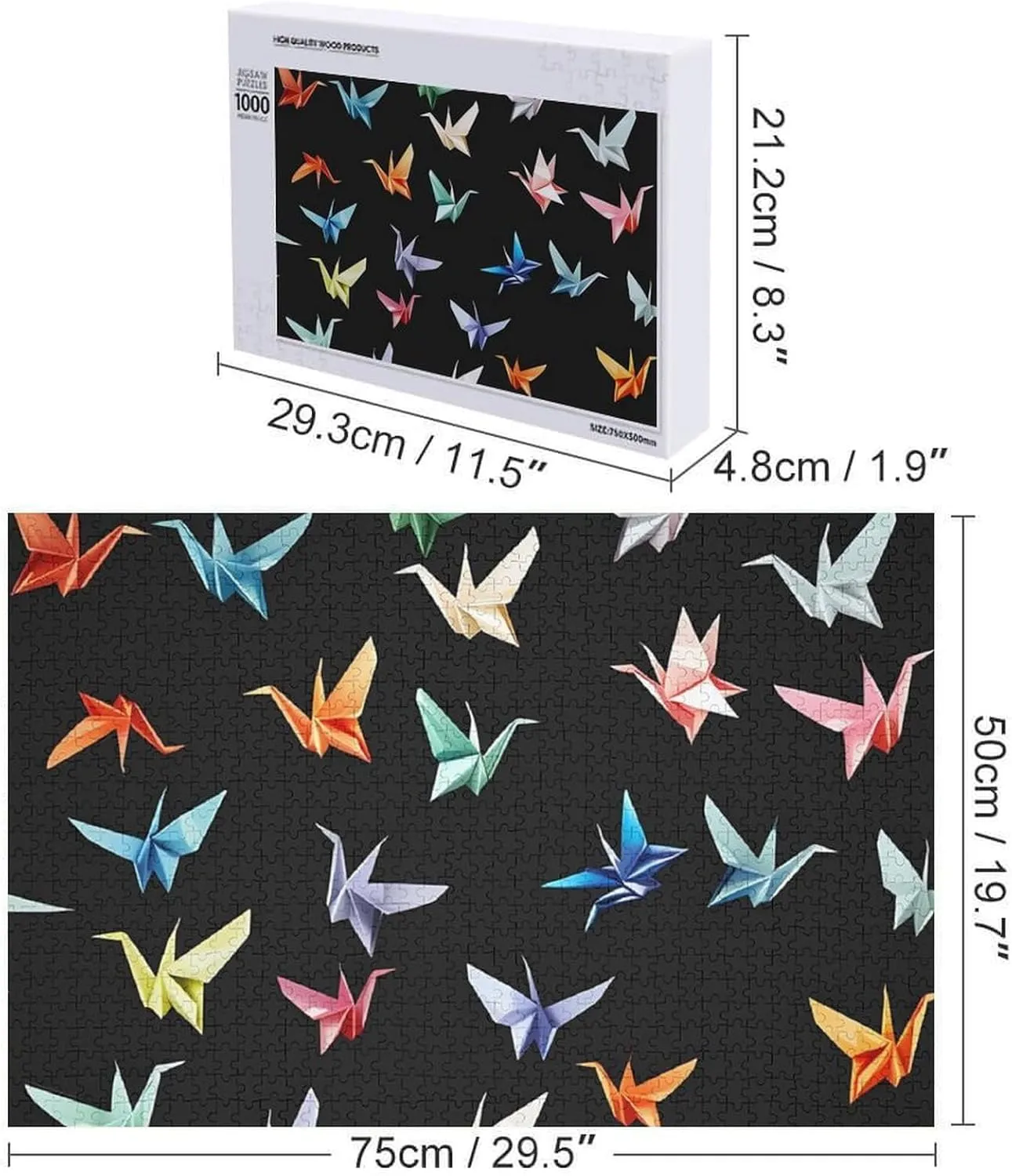 Leisure Toy for Family Friends 1000 PCS Colorful Paper Crane Puzzles for Adults Wooden morally appointment steady Jigsaw Puzzle Funny 