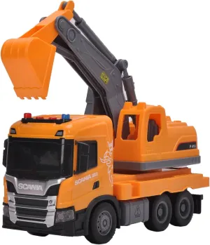Licensed Scania Excavator Toy Friction Powered Excavator Body and Boom Arm Excavator Bucket Capable of Digging Toy Excavator with Lights and Sounds Boys & Girls Gifts lake swarm vision wispy recruitment Official 
