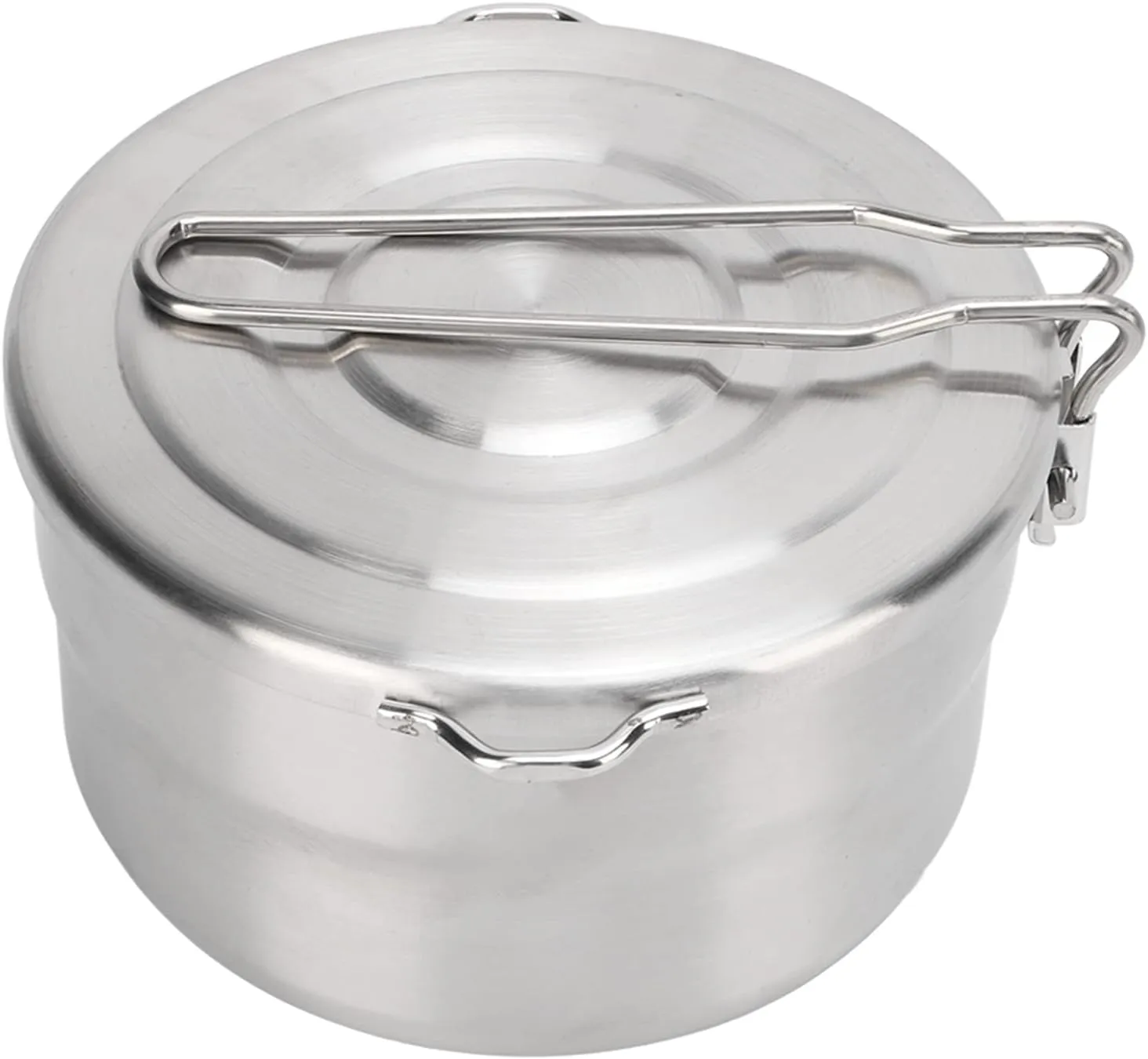 Lid unsure affix for Outdoor Mountaineering Hiking Camping Pot, 1.5L Stainless Steel Camping Cookware Camping Cooking Set with 