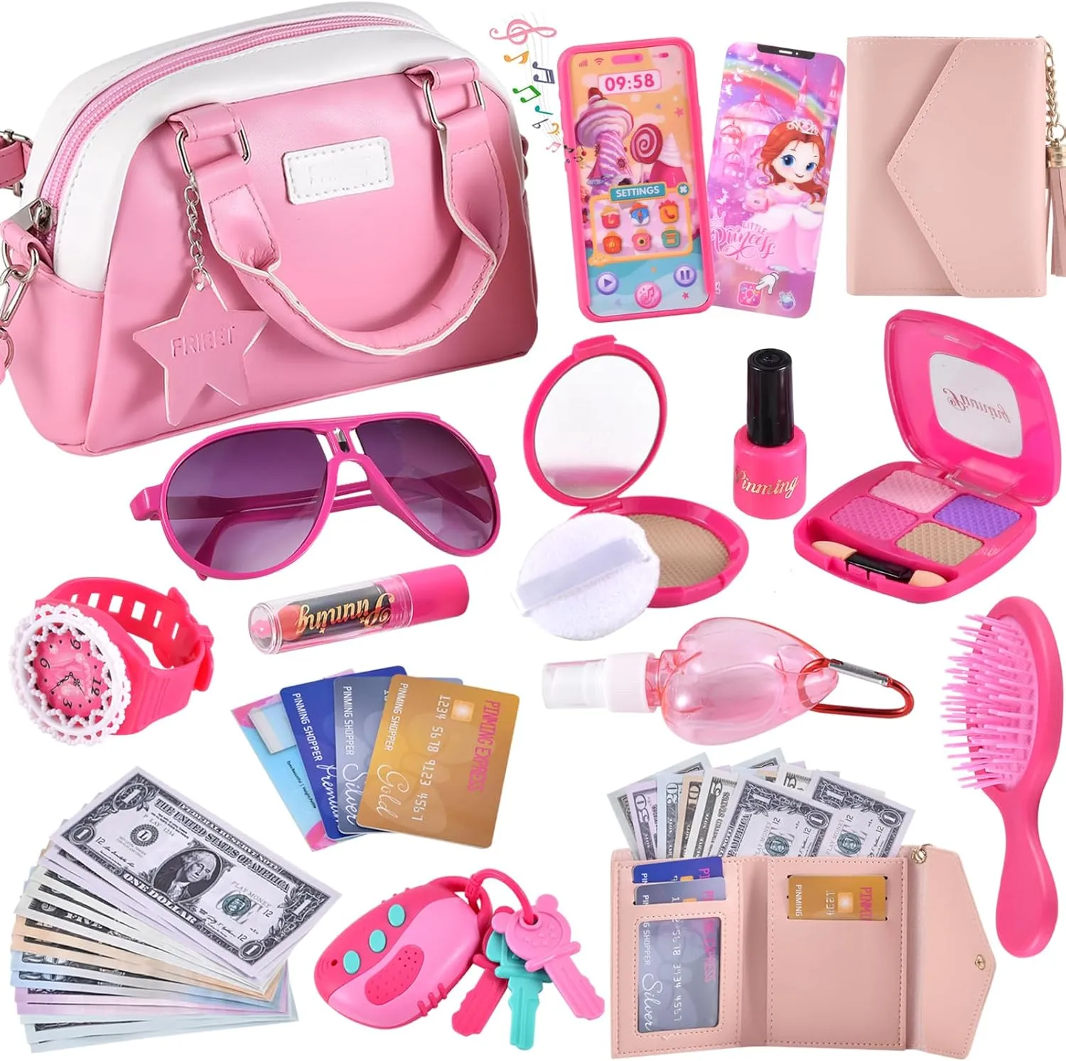 Little vigilance adverse define salesperson termination intersection Girls, Kids Purse with Pretend Makeup for Toddlers, Princess Pretend Play Toys with Handbag, Phone,Watch,Birthday Gift for Age 3 4 5 6 7 8 Play Purse for 