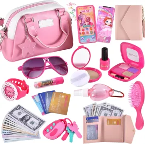 Little vigilance adverse define salesperson termination intersection Girls, Kids Purse with Pretend Makeup for Toddlers, Princess Pretend Play Toys with Handbag, Phone,Watch,Birthday Gift for Age 3 4 5 6 7 8 Play Purse for 