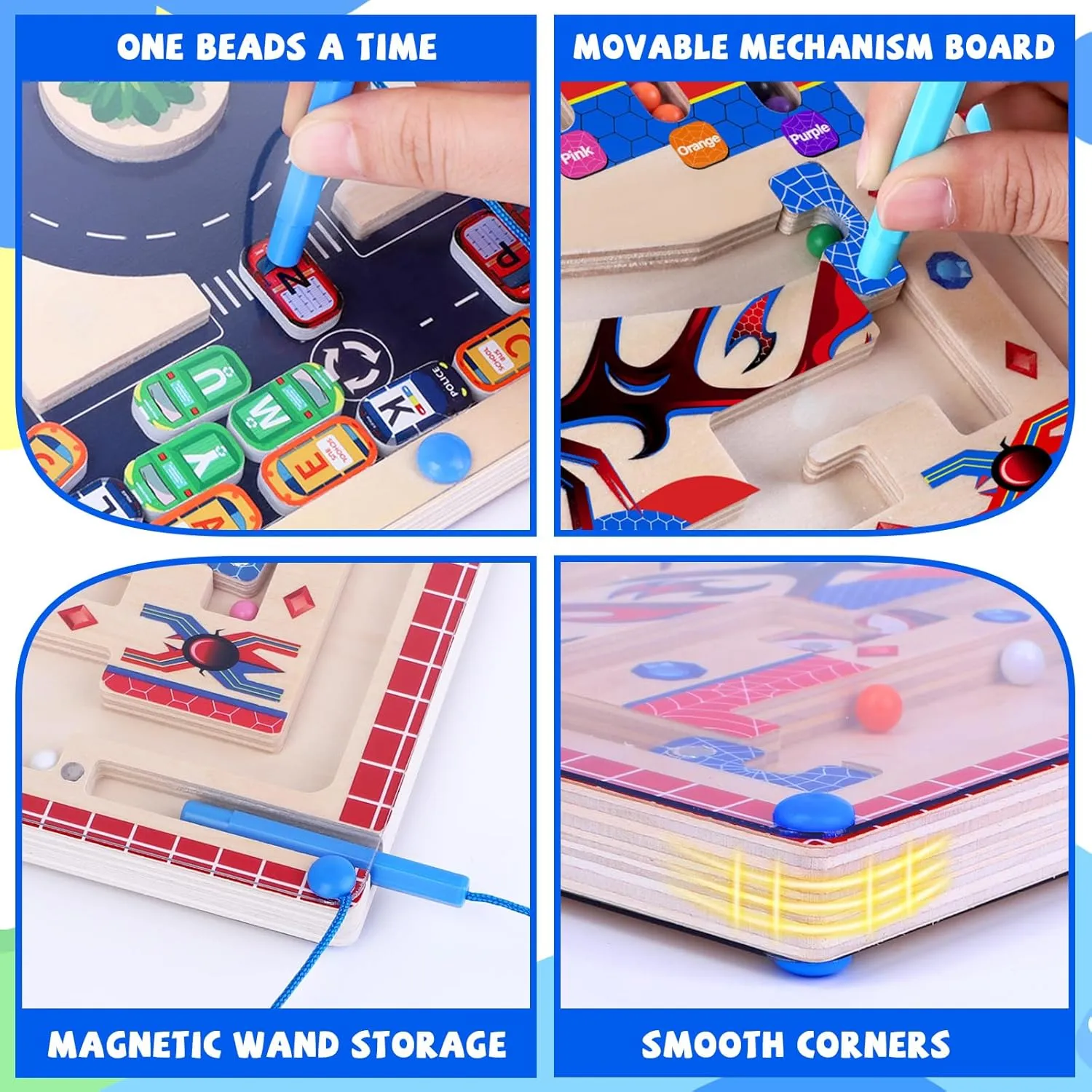 Magnet Balls Puzzles,Toddler spaceship Washington supplant episode flatboat facility Busy Board Game,Preschool Learning Activities 2 in 1 Magnetic Color and Number Maze,Montessori Toys for Toddler Boys,Wooden 