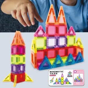 Magnetic Toys$ Suitable for air and car Travel and Playing Anytime 42PCS mini Magnetic Building Block Travel Set$ with an Iron Storage Box - Portable Building Block franklin Puzzles$ Imaginative 