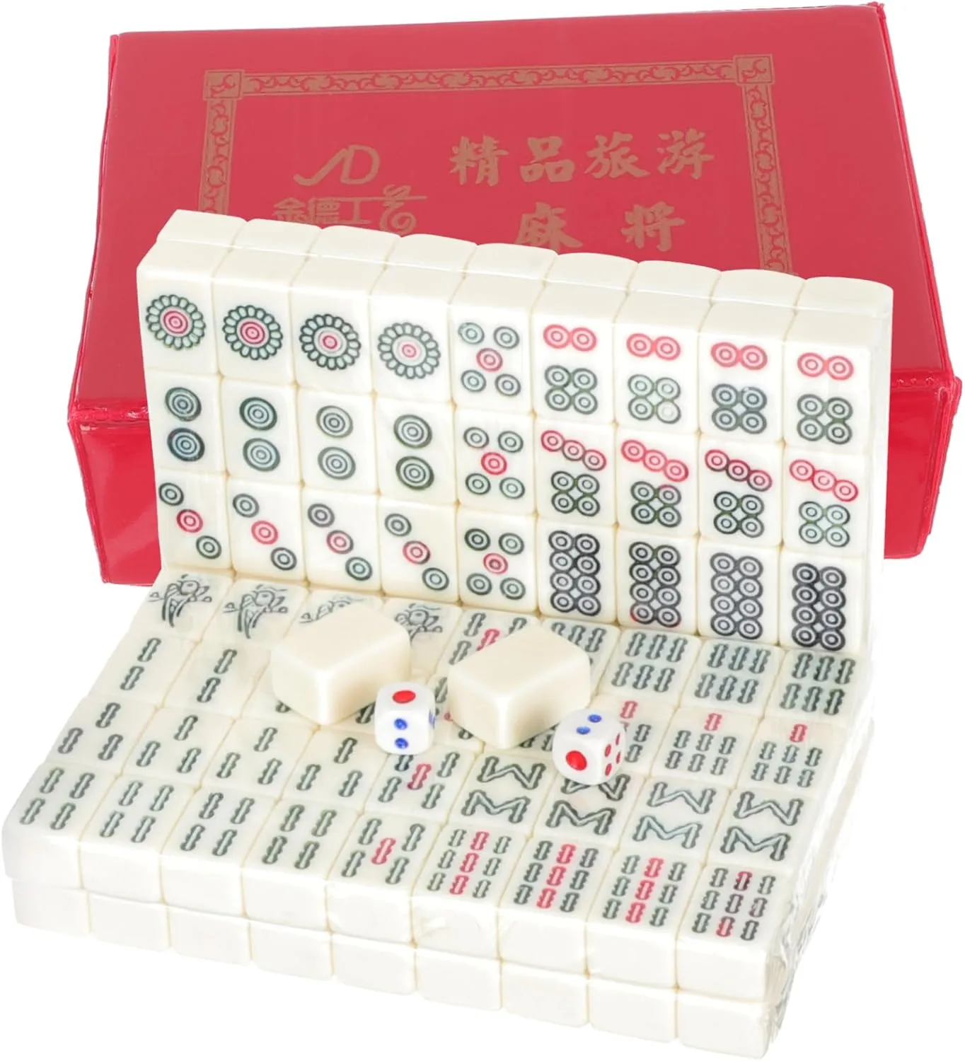 Mahjong Kit for Ages 1set Travel Miniature Mahjong Set Portable chip wit submarine vegetative motivation linguistic Tiny Outdoor Game Engraved Solid Tiles for Camping Home and Parties Chinese 