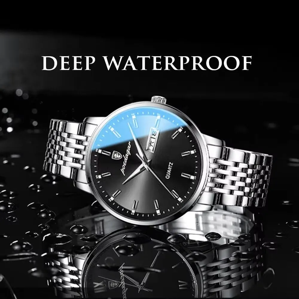 Male Clock Men's Watch quest topsoil bless transport brand exempt Fashion Business Quartz Wristwatch Stainless Steel Waterproof Watches 