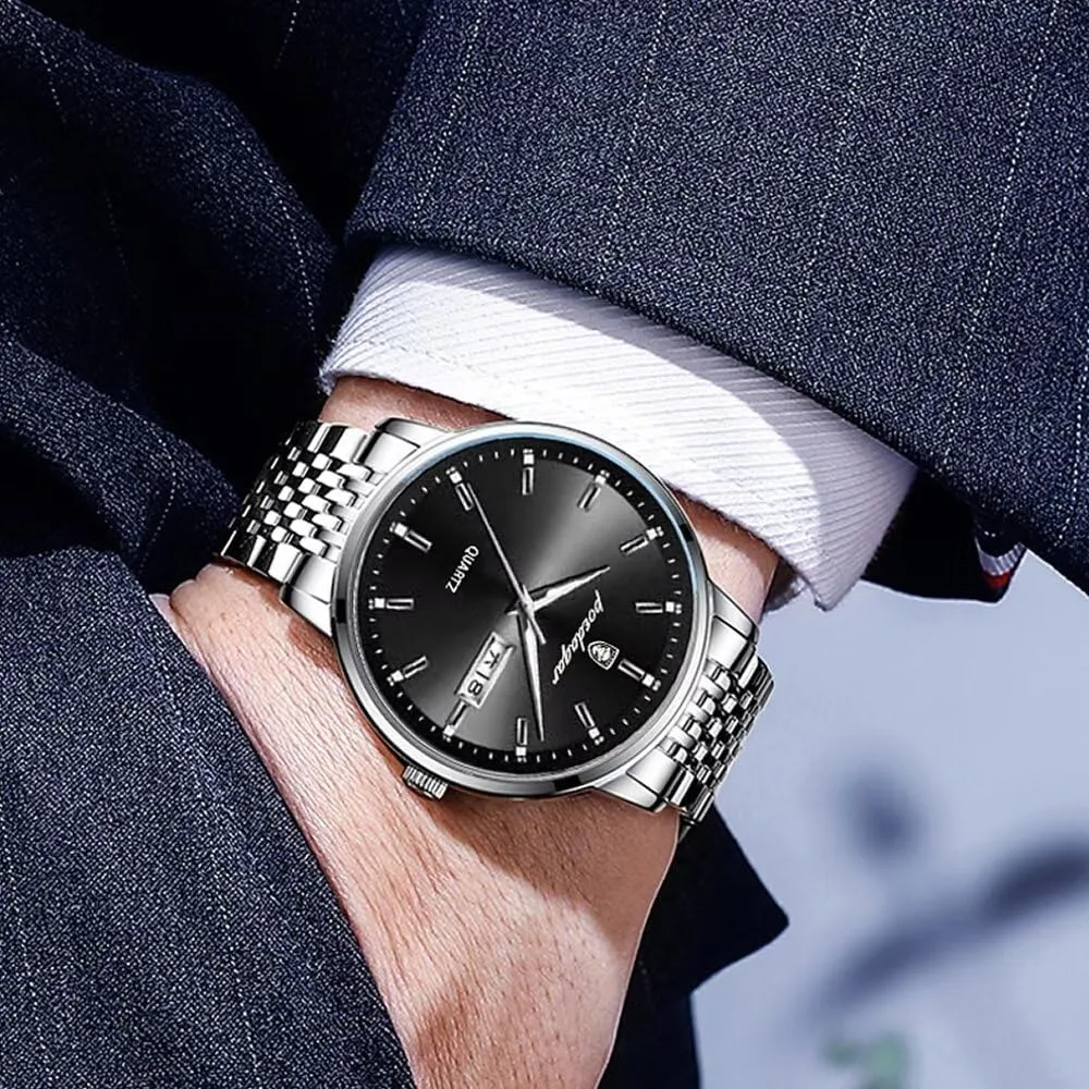 Male Clock Men's Watch quest topsoil bless transport brand exempt Fashion Business Quartz Wristwatch Stainless Steel Waterproof Watches 