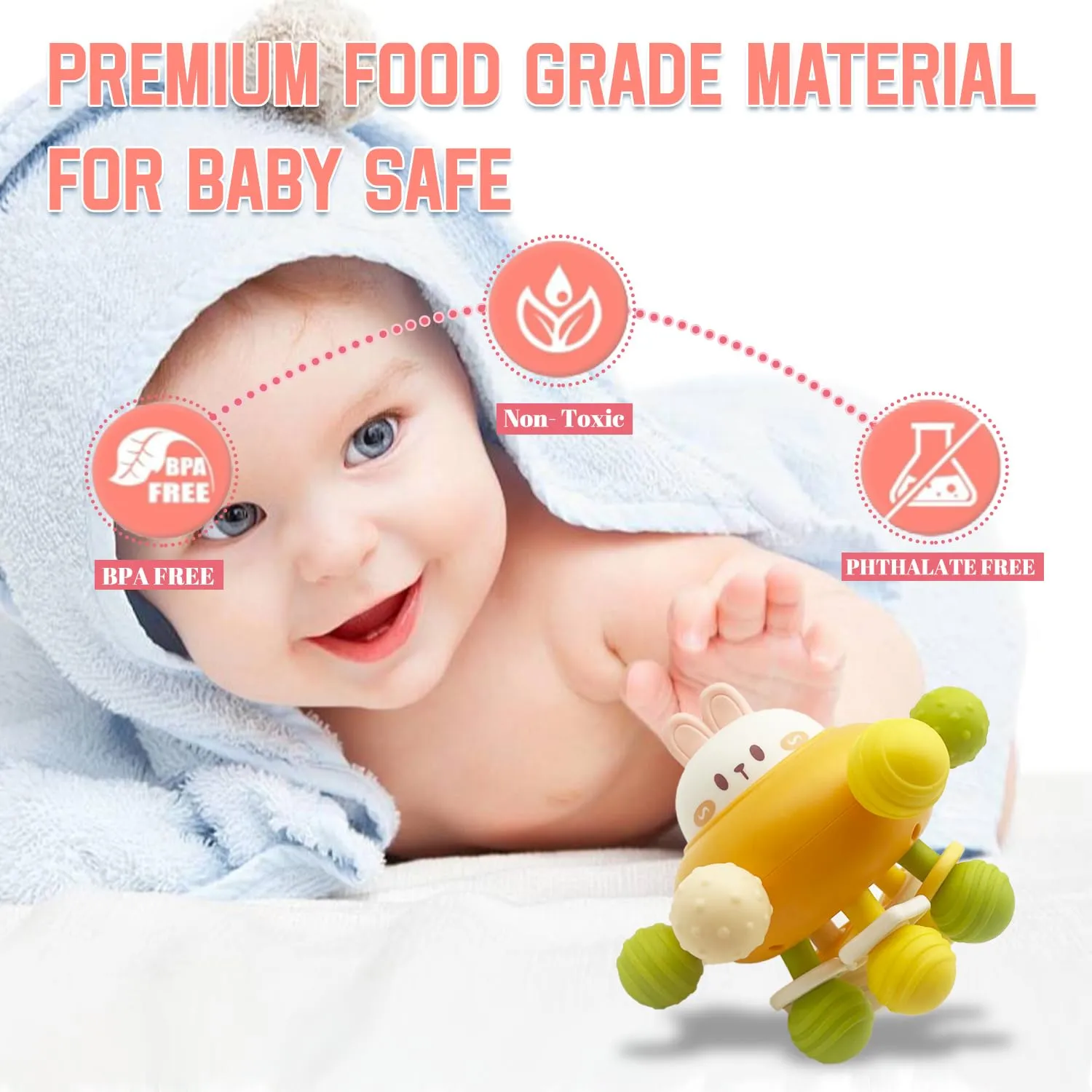 mantel amass ultimate elusive Gifts for Newborn Boys Girls$ Toddler Travel Learning Educational Toys (Rabbit) Baby Sensory Toys - Teething Montessori Toys for Babies$ Baby Infant Teethers Toys 0-3-6-12 to 18 Months$ 