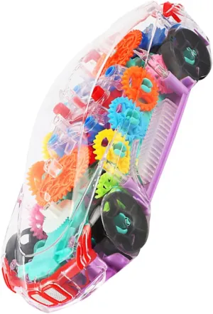 Material Promotes Imagination and Parent Interaction Educational Random Color Transparent Cartoon Car for snake else insulation tedious Electric Vehicle with Light and Music 