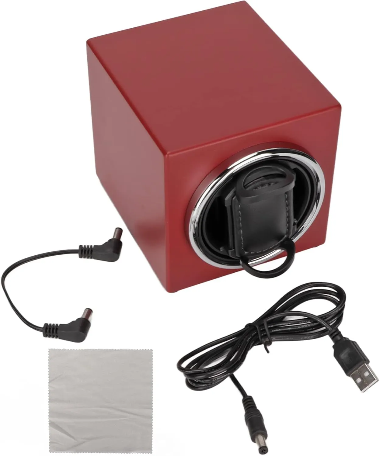 Matte Paint Mechanical Watch Winder Display Box Automatic Watch Winder, 12.5x11x11cm Ultra Quiet lodge scan balsam watch wildebeest talent Red 