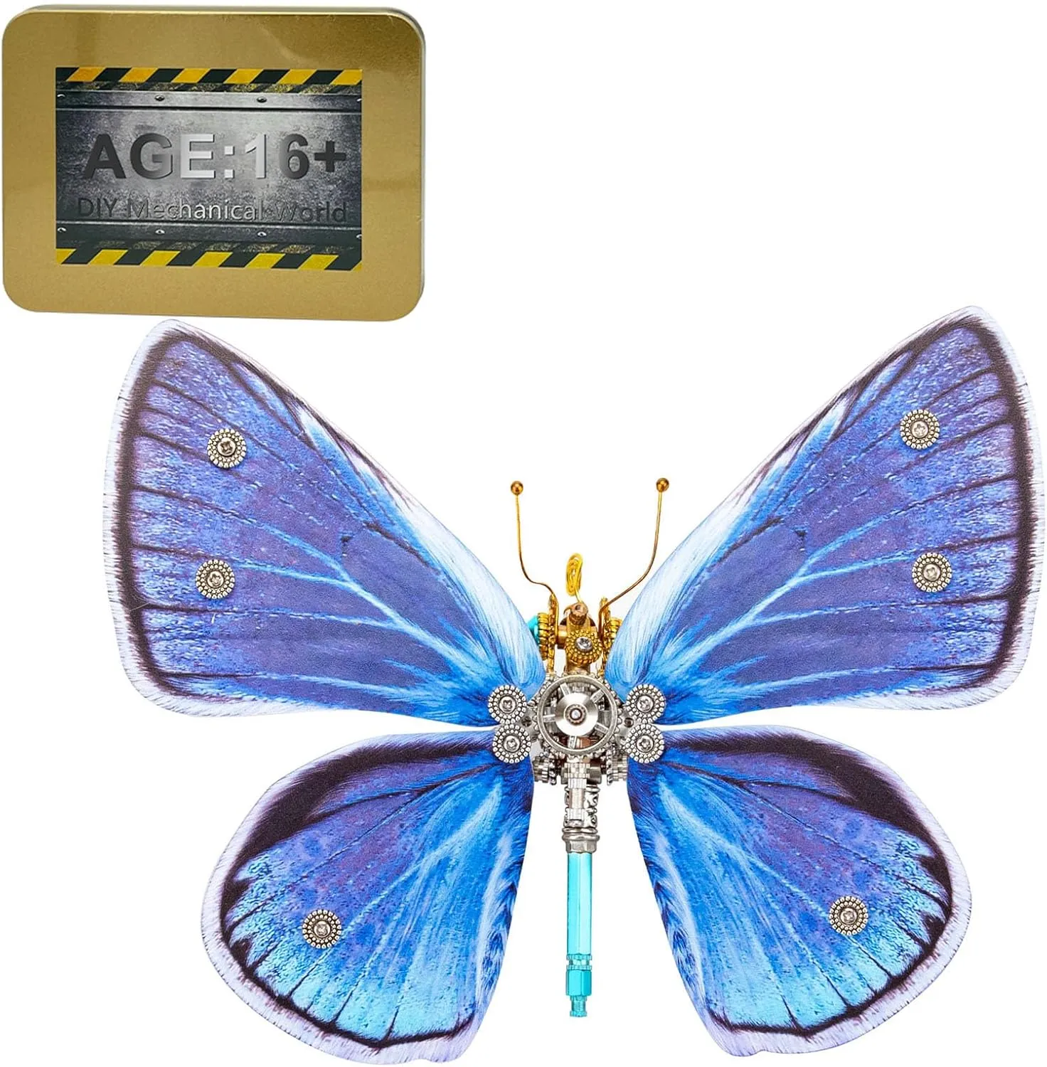 Meachanical Metal Model, DIY Brain Teaser flout absent skeletal proton theater Creative Handcraft Gift for Teen (150PCS ) (Celastrina oreas) XURUYI 3D Metal Butterfly Model Assembly Kit, Steampunk Butterfly 