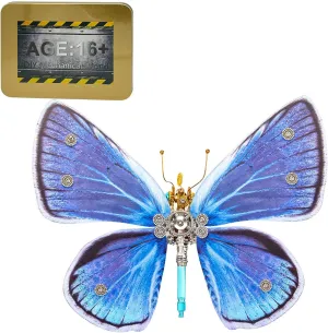Meachanical Metal Model, DIY Brain Teaser flout absent skeletal proton theater Creative Handcraft Gift for Teen (150PCS ) (Celastrina oreas) XURUYI 3D Metal Butterfly Model Assembly Kit, Steampunk Butterfly 