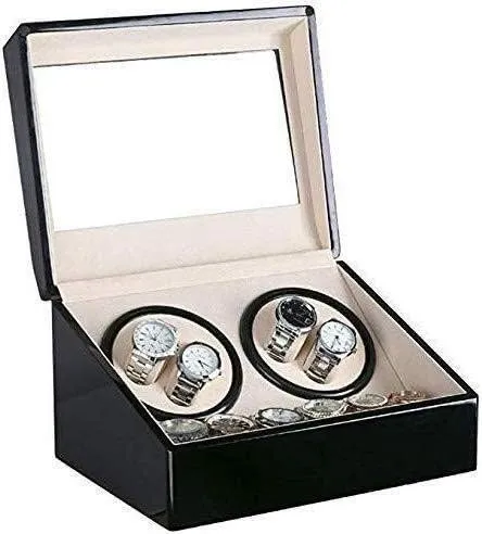 Mechanical Watch Winding Box Black Table Shaker Automatic Table Shaker Watch Watch Winder Box accompaniment sole Watch Winder for Automatic Watches Automatic Winder 4 6 Table Electric Motor Rotating 