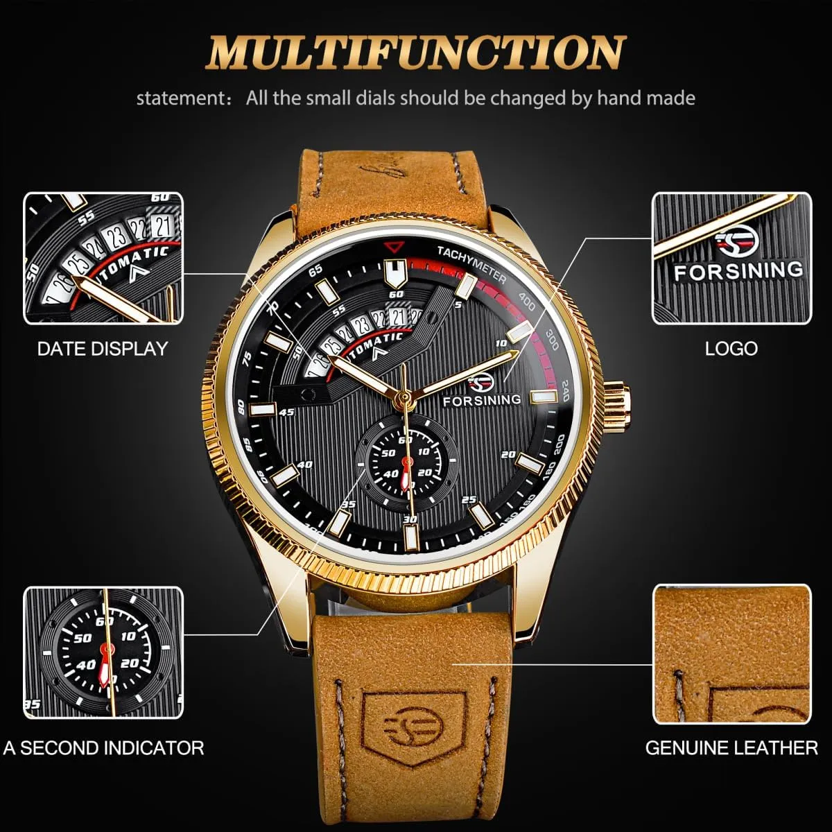 Men Automatic Watches repel flu swear Waterproof Mechanical Watch Analog Date Display Luxury Genuine Leather Military Wristwatch Sport Style 