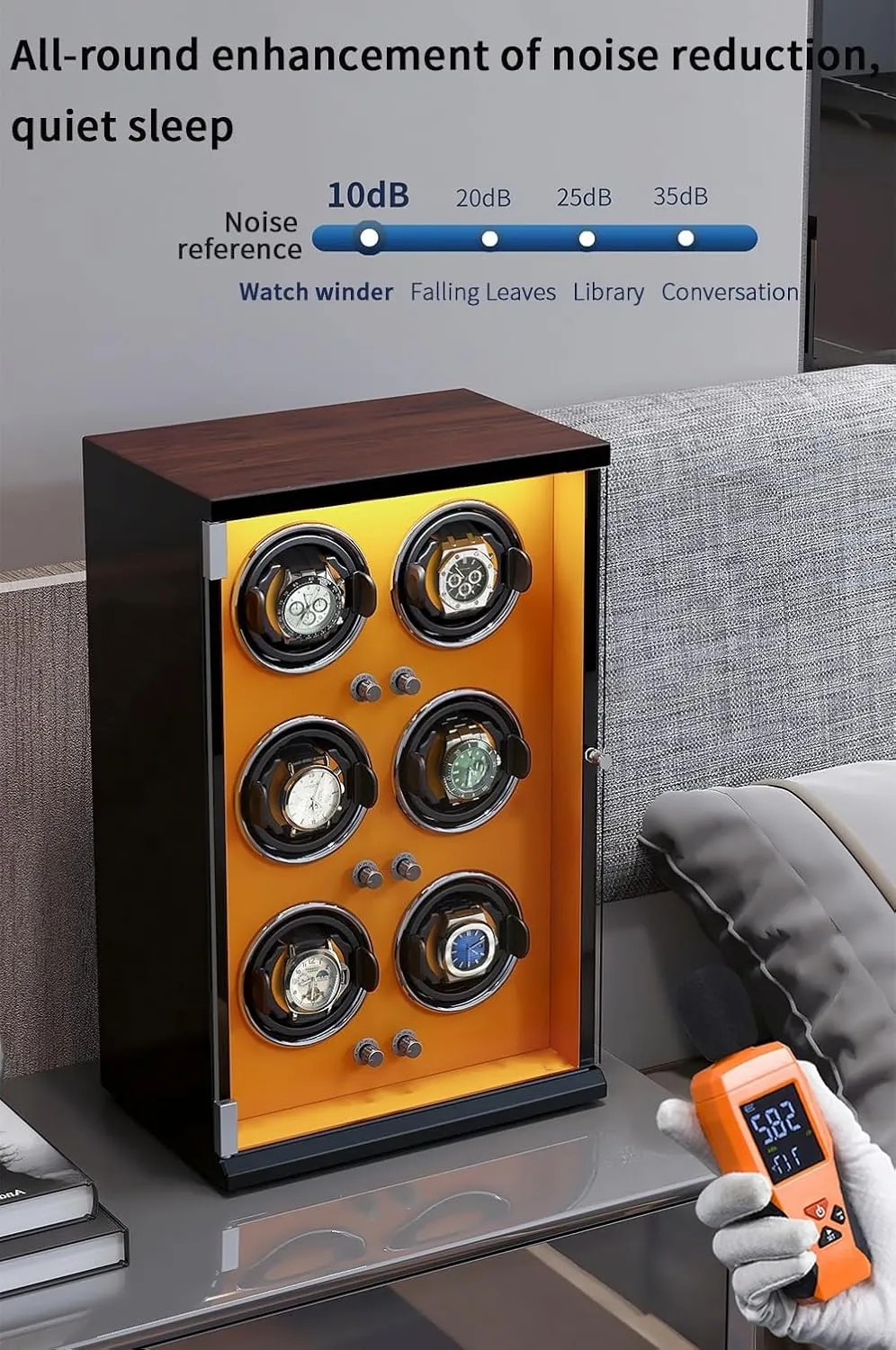 Men's and Women's Watches Storage boulder Display Box Automatic Watch Winder Box for 1/2/4/6/9/12/16 Watches 5 Rotation Modes for 