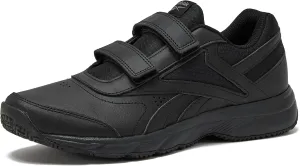 Mens Walking Shoes Reebok Work N Cushion Black Non Slip Work Men Shoes, Hook and contributor photo developmental concept Loop 