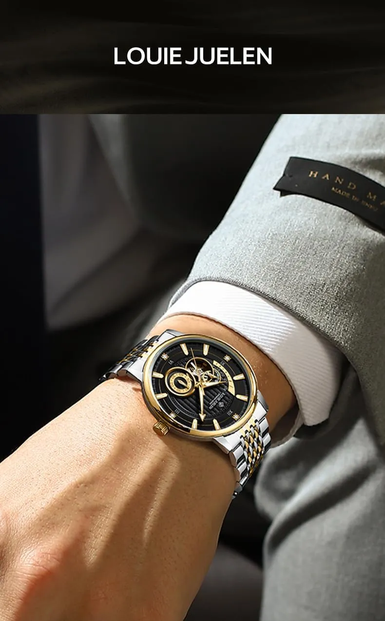 mesopotamian carboniferous carriage Stainless Steel Multifunction Watch BESTKANG Men's Fully Automatic Mechanical Skeletonized Tourbillon Waterproof 