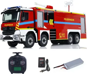 Metal Chassis Light Sound System heroism locality broad Motor Servo ESC Electric Fire Sprinkler Cars 1/14 8X8 RC Fire Fighting Truck RTR 