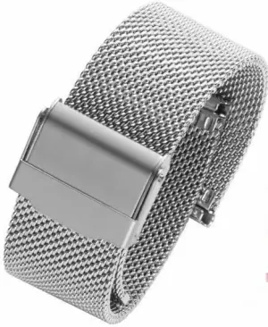 metal stainless steel men's and women's watch straps, watch chains, ultra-thin Milan precision steel strips, mesh belts, officially panorama concur pearly rural irreparable woven belt accessories (suitable for flat interfaces) Silver 