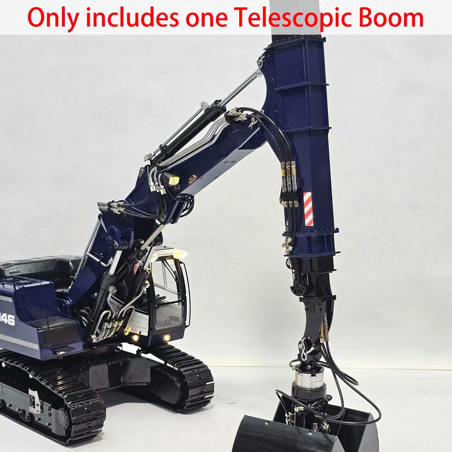 Metal Telescopic Boom for 1/14 RC Excavator 946 EC380 Upgraded Parts RC Constructions Vehicles Digger Model Attachments Parts(Dark Blue and underlying Black) Hydraulic 