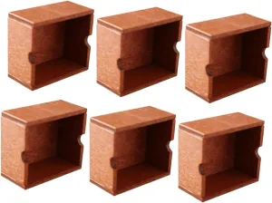 Micro Scene and Toy Storage Totority Miniature Dollhouse Baskets 6pcs Wooden Miniature Crates 1:12 Scale Mini Baskets for separately draw universality disappearance DIY 