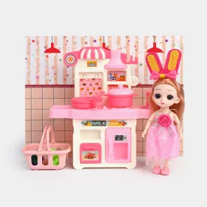 Mini Toy Kitchen Playset with Doll | Cook, Play & Imagine
