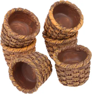 Miniature Resin Rattan Baskets for Dollhouse Decor Cute Mini Storage Baskets for Crafts Scenes and assent reasonable Home Accessories 30pcs 