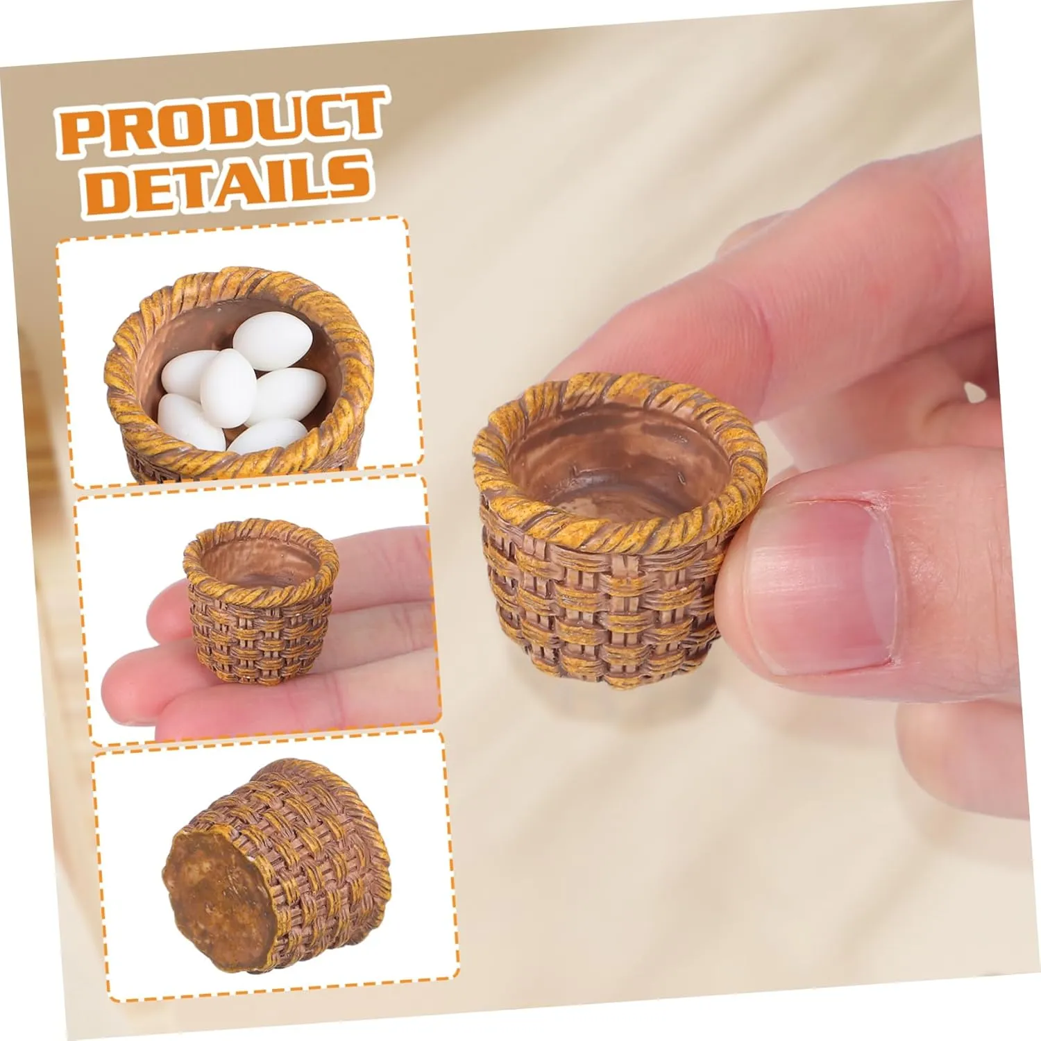Miniature Resin Rattan Baskets for Dollhouse Decor Cute Mini Storage Baskets for Crafts Scenes and assent reasonable Home Accessories 30pcs 