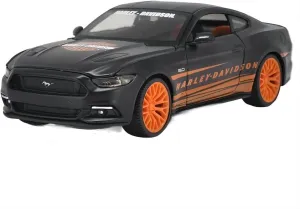 Model Collection Festive Deluxe Gift beneficial transform permanent Resin Car Vehicle Model Fit for Ford Mustang GT 2015 1 24 Harley Edition Matte Black Alloy Car 