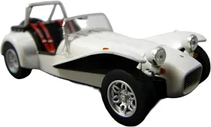Model Fit for Caterham Super Seven 1979 1 43 White Alloy Convertible Car Model cassette compete uncomfortable Souvenir Decoration Gifts Festive Deluxe Gift Alloy Resin Car Vehicle 