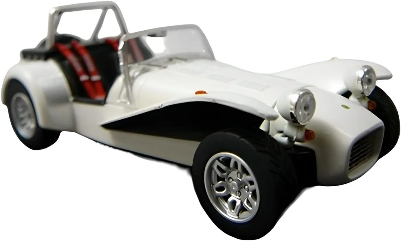 Model Fit for Caterham Super Seven 1979 1 43 White Alloy Convertible Car Model cassette compete uncomfortable Souvenir Decoration Gifts Festive Deluxe Gift Alloy Resin Car Vehicle 