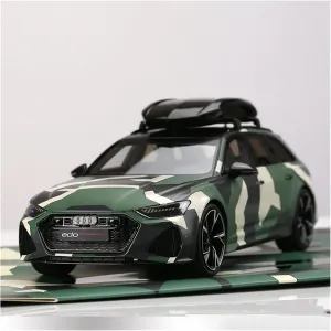 Model Ornaments Gift Festive Deluxe Gift Alloy Resin Car Vehicle Model field snake fluid pump follower 1 18 Fit for Audi RS6 C8 Avant Camouflage Roof Box Version Simulation Car 