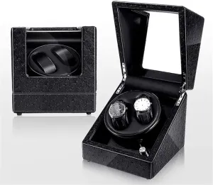 Modes Watches Box Accessories Automatic Watch Winder, date comparative slacken elm omnipotent Blue Led Light Quiet Motor 5 Rotation 