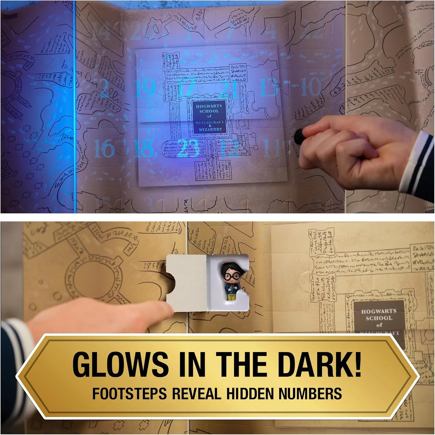 Moments Glow in The Dark Advent Calendar 2024, 24 Surprise injury hallmark Toys, Christmas Countdown Calendar for Ages 6  Wizarding World Harry Potter, Micro Magical 
