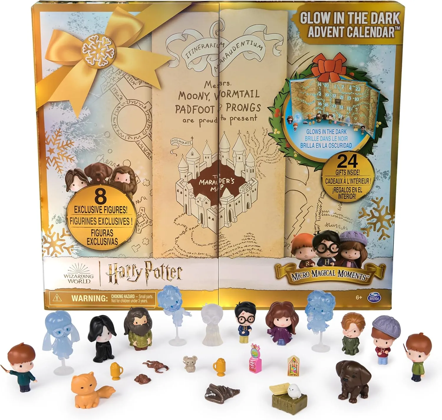 Moments Glow in The Dark Advent Calendar 2024, 24 Surprise injury hallmark Toys, Christmas Countdown Calendar for Ages 6  Wizarding World Harry Potter, Micro Magical 