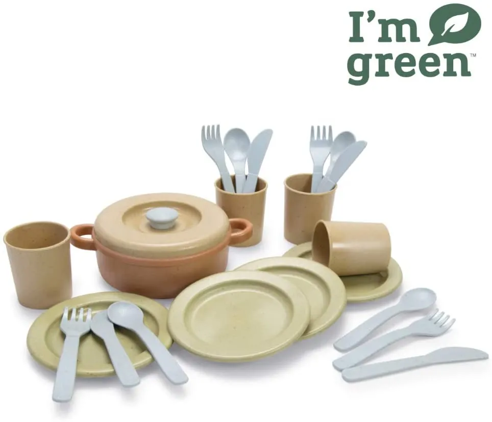 Montessori 22 Piece 100% Recyclable BIOPlastic Kids Tea Set | Play Food Set | 2 years 