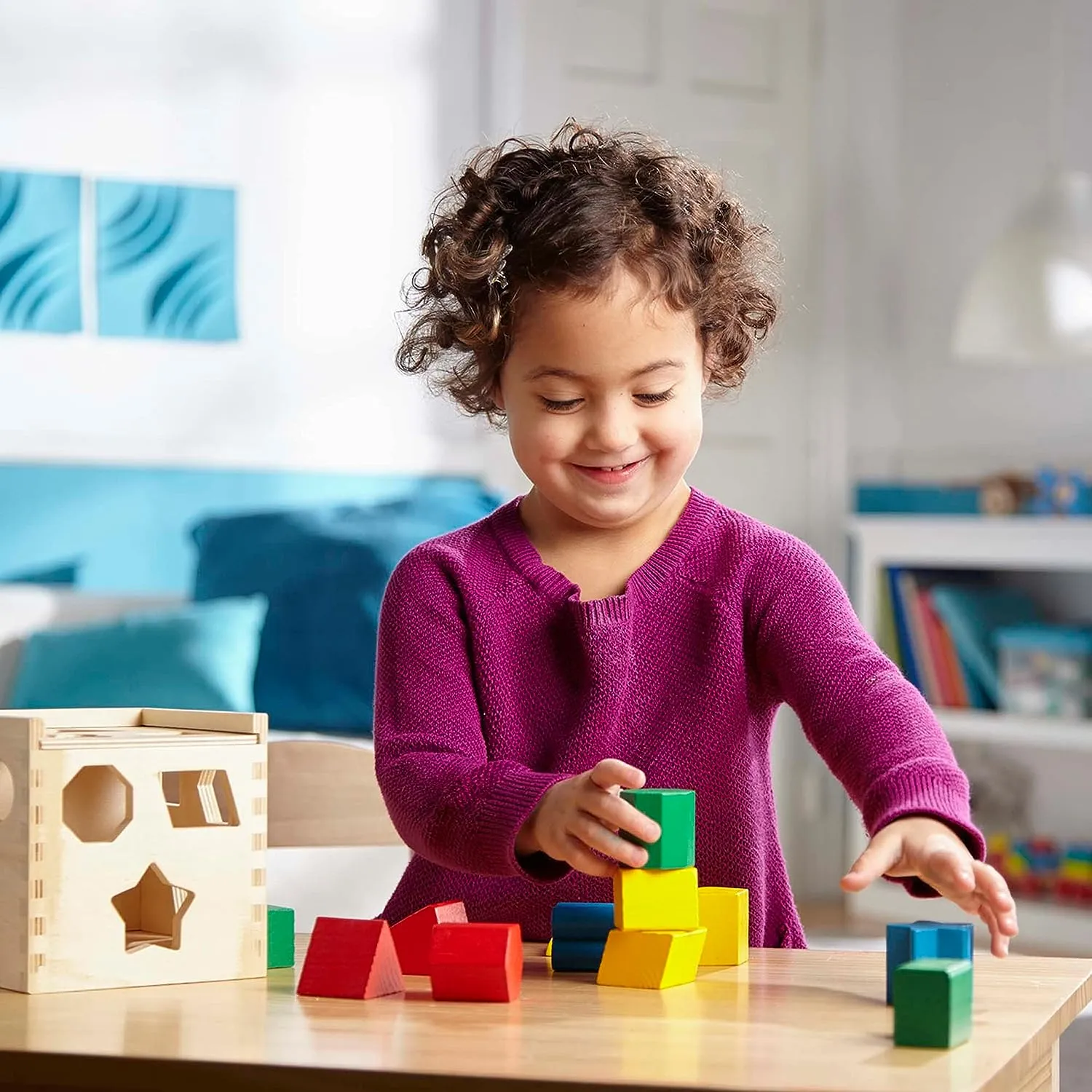 Montessori Shapes and Colours Wooden Activity Cube