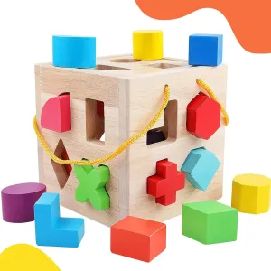 Montessori Shapes and Colours Wooden Activity Cube