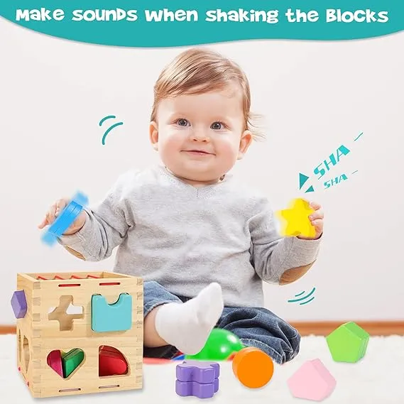 Montessori Shapes and Colours Wooden Activity Cube