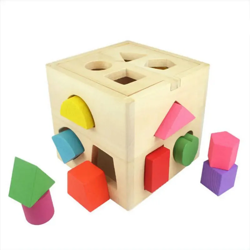 Montessori Shapes and Colours Wooden Activity Cube