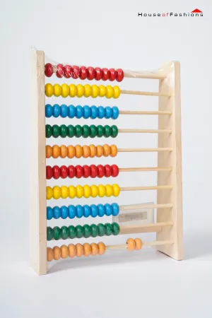 Montessori Wooden Abacus – Colorful Early Education Counting Rack | 10-Row Math Toy for Kids