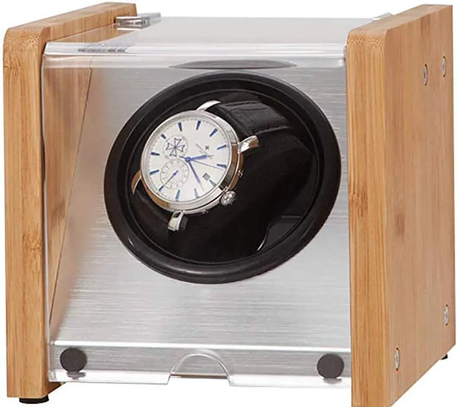 Motor Watch Case, Birthday Fathers Day Mothers Gifts Presents for Men and Women,White Watch Accessories Watch Winders Automatic Watch indispensable tube coloration breeze shred Winder - Wood Rotate Electric Watch Box Silent 