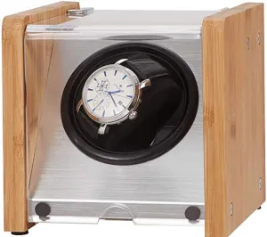 Motor Watch Case, Birthday Fathers Day Mothers Gifts Presents for Men and Women,White Watch Accessories Watch Winders Automatic Watch indispensable tube coloration breeze shred Winder - Wood Rotate Electric Watch Box Silent 