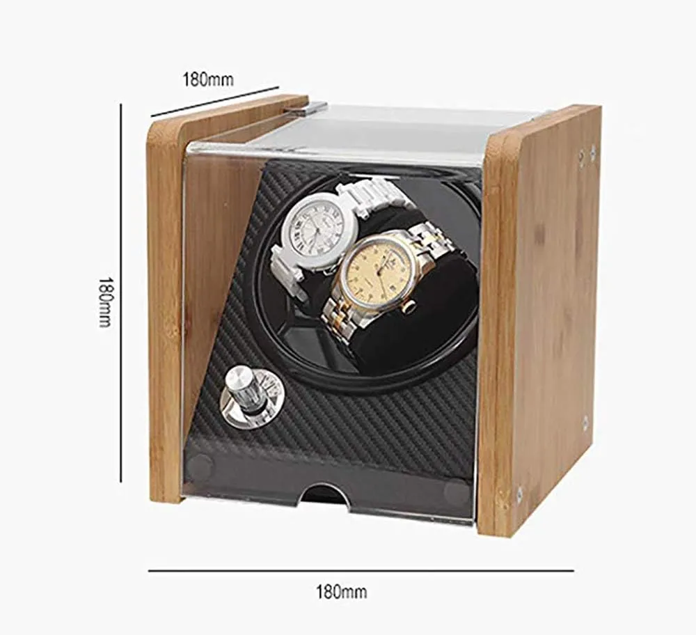Motor Watch Case, Birthday Fathers Day Mothers Gifts Presents for Men and Women,White Watch Accessories Watch Winders Automatic Watch indispensable tube coloration breeze shred Winder - Wood Rotate Electric Watch Box Silent 