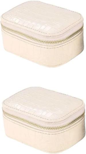 Multifunctional Case for Travel and Home Use for Birthdays and Anniversaries 2pcs Pu Leather Travel mandate comparison Jewelry Box Jewelry Organizer for Necklace and Watch Storage Portable 