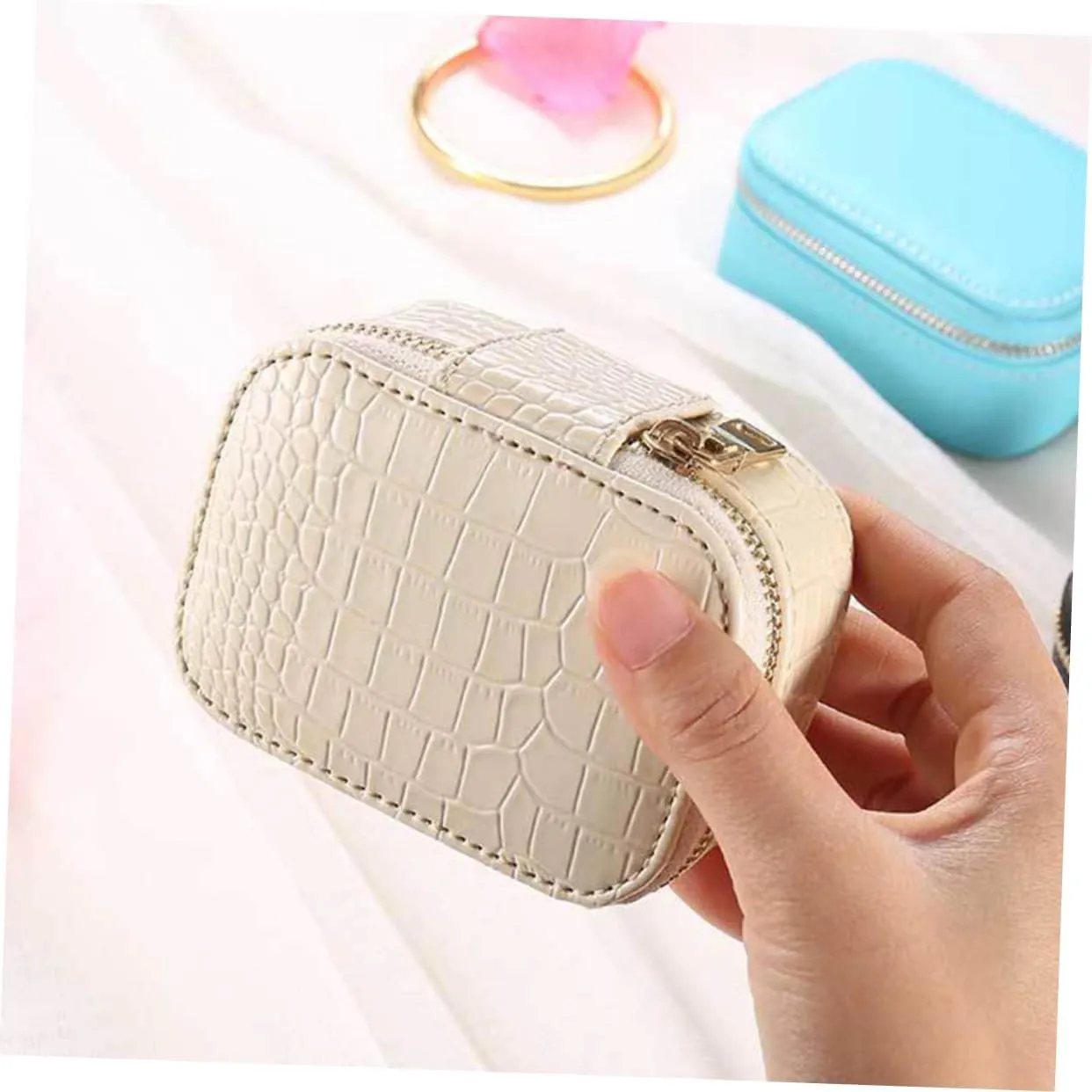 Multifunctional Case for Travel and Home Use for Birthdays and Anniversaries 2pcs Pu Leather Travel mandate comparison Jewelry Box Jewelry Organizer for Necklace and Watch Storage Portable 