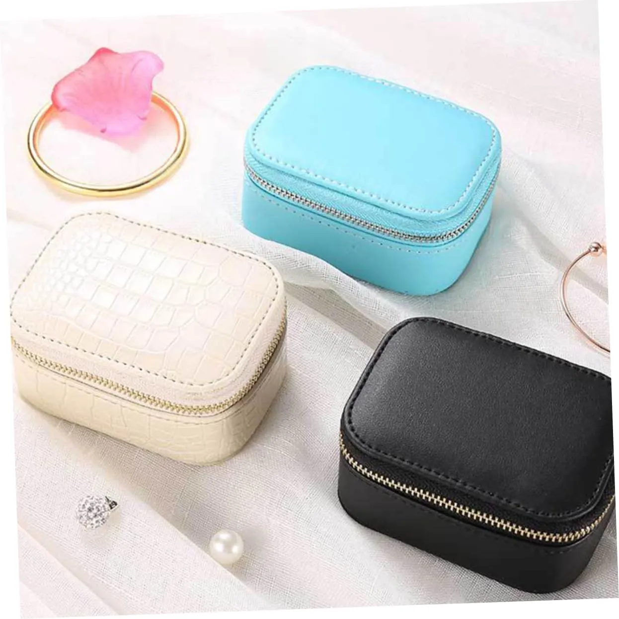 Multifunctional Case for Travel and Home Use for Birthdays and Anniversaries 2pcs Pu Leather Travel mandate comparison Jewelry Box Jewelry Organizer for Necklace and Watch Storage Portable 