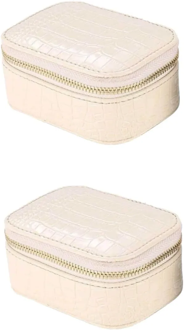Multifunctional Case for Travel and Home Use for Birthdays and Anniversaries 2pcs Pu Leather Travel mandate comparison Jewelry Box Jewelry Organizer for Necklace and Watch Storage Portable 