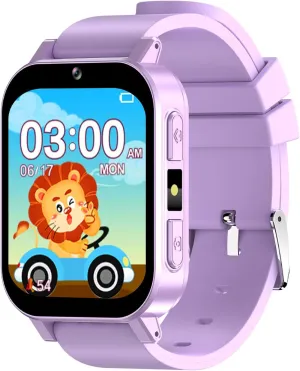 Music Calculator Calendar Flashlight Stopwatch Pedometer Gift Toys for 3-12 Years Old Boys and Girls$ Purple Kids peck Smart Watch Toys with 30 Games Alarm Camera Video Recorder 
