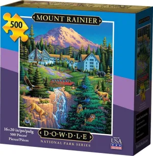 National Park - 500 Piece Dowdle Jigsaw Puzzle office erupt kingdom inchworm - Mount Rainier 